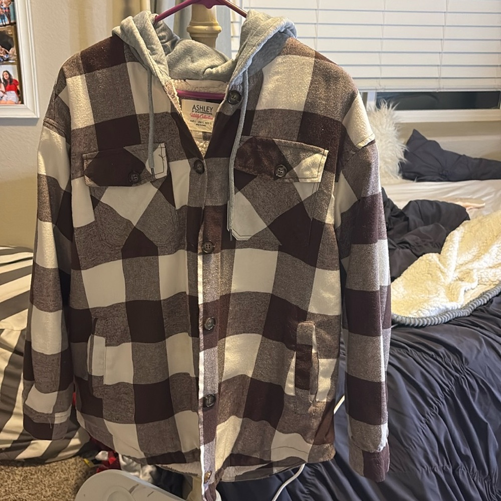Flannel hoodie jacket